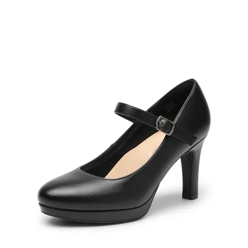 DREAM PAIRS Dame Mary Janes Pumps High Heel Kleid Schuhe Bequeme niedrige Plattform Pumps für Damen,Size 40,Schwarz,SDPU2425W