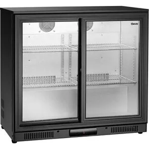 Bartscher Getränkekühlschrank 700122, schwarz mit Glastür von Bartscher