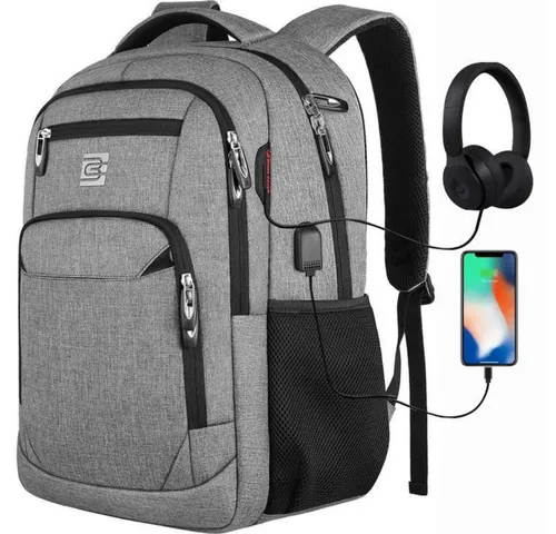 MODFU Laptoprucksack Laptop Rucksack Rucksäcke Schulrucksack Laptoptasche Wasserbeständig (Laptop Notebook Tasche Schule Uni Rucksack Freizeitrucksack, Anti-Diebstahl, Backpack mit Laptopfach, Sportrucksack, mit USB-Anschluss), Herren Damen Jungen Teenager Freizeit Arbeit Business Reisen