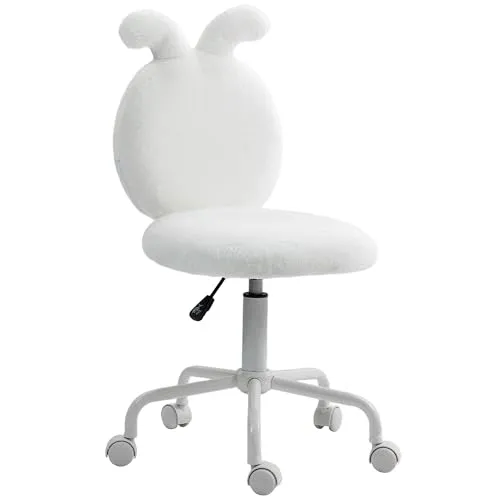 HOMCOM Bürostuhl mit Hasenohren, Höhenverstellbar in weiß von HOMCOM
