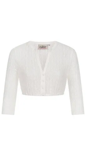 Nübler Dirndlbluse Damen Juna - Elegante Trachtenbluse mit Spitze - Dirndlblusen für Damen - Hochwertige Trachtenmode mit elastischem Saum und V-Ausschnitt, perfekt für Dirndl und festliche Anlässe.