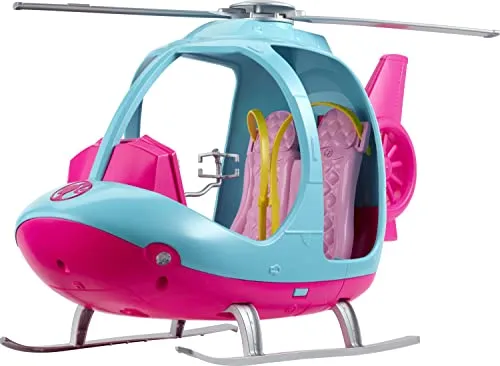 Barbie FWY29 Hubschrauber - Pink und Blau, Spielzeug für Kinder - Erlebe Abenteuer mit dem Barbie Hubschrauber! Die drehenden Rotorblätter und die farbenfrohe Gestaltung machen jedes Spiel zum Highlight. Perfekt für kreative Entdeckungsreisen im Spiel.