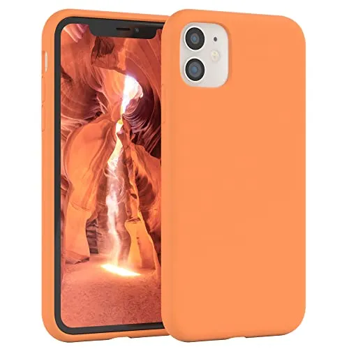 EAZY CASE Premium Silikon Handyhülle kompatibel mit iPhone 11 Slimcover mit Kameraschutz und Innenfutter, Silikonhülle, Schutzhülle, Bumper, Handy Case, Hülle, Softcase, Hell Orange