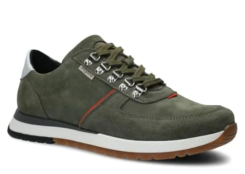 nagaba - Sportschuhe Herren - Sneakers Herren - Herrenschuhe Leder - Halbschuhe, Schnürschuhe, für Herbst, Frühling - Lederschuhe für Männer, Jungs - Modell 460, Veloursleder - Khaki - 43