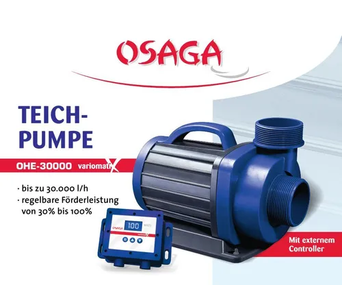 Osaga Teichpumpe OHE VariomatiX 30000 - Wasserpumpen, leistungsstark und energiesparend für optimale Wasserzirkulation in Ihrem Teich