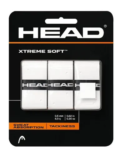 Head Griffband Overgrip Xtreme Soft 0.5mm (Allound/glatt/gelocht/griffig) weiss 3er