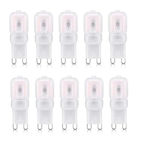 G9 LED-Lampen 3W Energiesparlampen mit mattierter Kunststoffabdeckung, weiches 3000K warmweißes Licht, 30W Halogenlampe ersetzen, 300 Lumen, 360 ° Abstrahlwinkel, AC 220V, nicht dimmbar, 10er-Pack