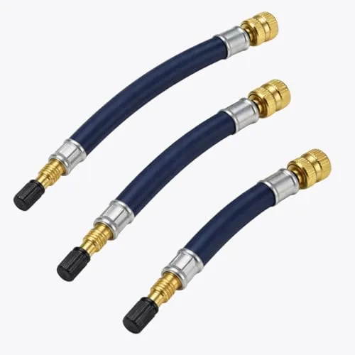 Manovella Reifenventilverlängerung 210 mm – Flexibler Gummischlauch mit robustem Metallventil für LKW, Wohnmobil, Bus, Anhänger und mehr – Ideal für schwer zugängliche Ventile (140/180/210 mm Set)