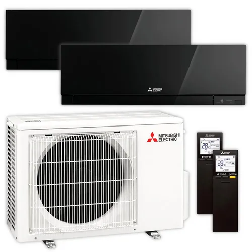 Mitsubishi Multisplit Klimaanlage | Set MSZ-EF | 2,5 kW + 2,5 kW | Black