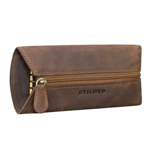 STILORD 'Janne' Lederetui Schlüssel Schlüsseletui Leder Vintage Schlüsseltasche mit RFID aus echtem Leder, Farbe:mittel - braun