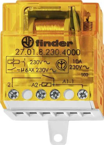 Finder Stromstoß-Schalter Unterputz 27.01.8.230.4000 1 Schließer 230 V/AC 10A 2300 VA 1St.
