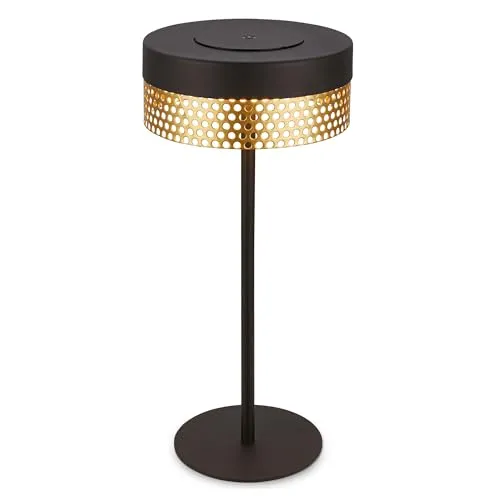 BRILONER LED Tischlampe kabellos IP44 - Elegante Outdoor-Leuchte - Tischbeleuchtung für den Außenbereich mit dimmbarem Touchdimmer, spritzwassergeschützt und bis zu 15 Stunden Leuchtdauer – ideal für stimmungsvolle Abende im Freien.