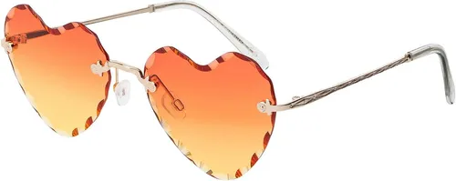 Damen Sonnenbrille Herz Form Designer 80er Modern Urlaub Sommer Strand 30564 Rot-Weiß