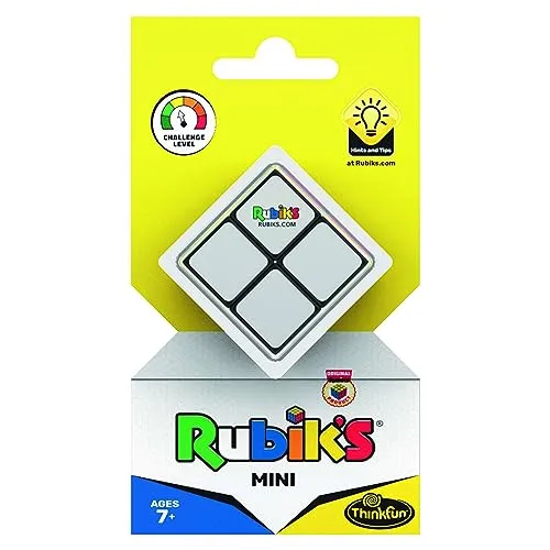 ThinkFun - 76393 - Rubik's Mini, der Einstieg in die Welt des original Rubik's Cubes. Kompakter 2x2 Würfel und damit EIN perfektes Geduldsspiel für unterwegs.