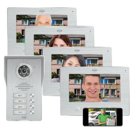 ELRO DV4000IP-4 WiFi-IP-Video-Türsprechanlage - Gegensprechanlage mit 1080P Full-HD-Kamera, Nachtsicht und App-Steuerung für optimale Sicherheit und Komfort in Ihrem Zuhause.