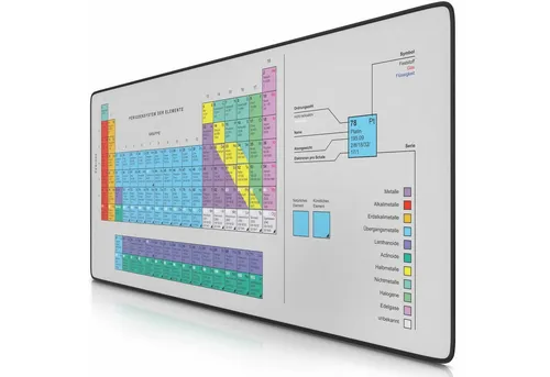 CSL Gaming Mauspad XXL Speed Mousepad 900 x 400 x 3 mm, große Tischunterlage, rutschfest, abwaschbar, Geschwindigkeit & Präzision, Periodensystem