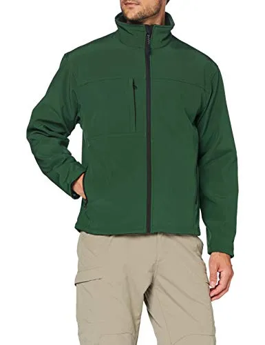 Result Herren Classic Soft Shell Jacke - Grün (Flasche), L - Funktionsjacke mit Microfleece-Innenseite für extra Wärme und hochelastischem Gewebe. Ideal für Outdoor-Aktivitäten mit zahlreichen Taschen und verstellbarem Gummizug.