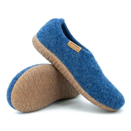 Gottstein Filz-Hausschuh Alpine Midcut - 100% Schurwolle Pantoffel für Damen & Herren - Hausschuhe aus 100% Schurwolle mit komfortablem Kork-Latex Fußbett, ideal für perfekten Halt und Wärme bei jedem Schritt.