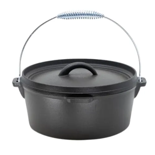 TEXAS CLUB Gusseisentopf Dutch Oven, Gusseisen Topf mit Deckel - Fassungsvermögen 3.5L