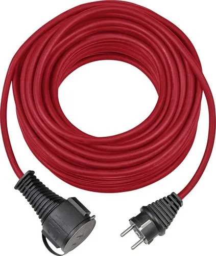 Brennenstuhl 1161860 Strom Verlängerungskabel 25m Rot - Elektrische Kabel & Leitungen – Robustes Gummi-Verlängerungskabel mit IP44 Schutz für den Einsatz im Freien, ideal für kurzfristige Anwendungen.