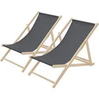 ECD Germany Gartenliege Holz - Klappbarer Strandstuhl 2er Set - Gartenliegen aus Kieferholz, klappbar und verstellbar in 3 Positionen. Ideal für Garten, Terrasse & Balkon mit einer Belastbarkeit von bis zu 120 kg.