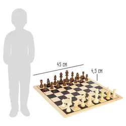 small foot Schach und Dame XL aus Holz - 2 Spiele für 2 Spieler - Gesellschaftsspiele für 2 Spieler, extra großes Schachbrett für optimale Handhabung, fördert strategisches Denken, Konzentration und Geschicklichkeit, inkl. Stoffbeutel zur Aufbewahrung.