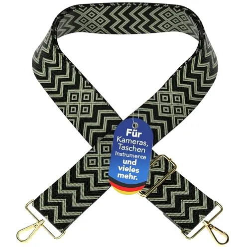 EAZY CASE - Verstellbarer Taschengurt, Ersatz Gurt für Taschen, Schulterriemen für Umhängetaschen, breiter Riemen für Taschen und Tragetaschen, DIY Taschenband, Diamond - Mint Grün Metal Gold