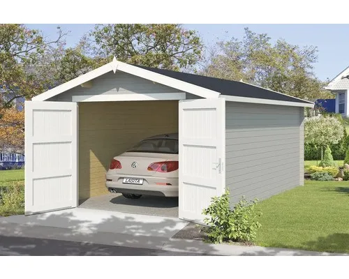 Einzelgarage Outdoor Life Mauritius mit Holztor - Gartenhäuser, Geräteschuppen & Carports - Hochwertige Holzgarage mit Satteldach und robustem Fußboden, ideal für sicheren Schutz Ihres Fahrzeugs.