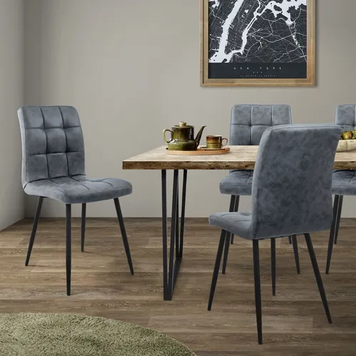 ML-DESIGN Esszimmerstuhl 4er Set mit Rückenlehne, Anthrazit Kunstleder - Stühle für Esszimmer, ergonomisches Design mit komfortablem Kunstlederbezug und pflegeleichter Oberfläche, ideal für stilvolle Familienessen und gesellige Zusammenkünfte.