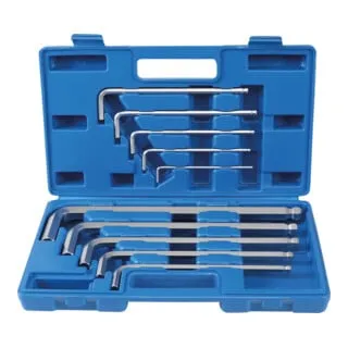 BGS Winkelschlüssel-Satz ''Max'' 10-teilig, Innensechskant 3 - 17 mm - Winkelschraubendreher-Set mit geschmiedeten, matt verchromten Schlüsseln. Lange Seiten mit Kugelkopf für präzise Arbeit an Innensechskantschrauben.