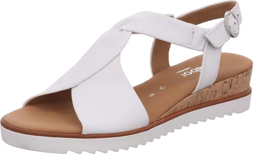 Gabor Comfort Cervo Sandale in Weiß - Wanderschuhe mit hochwertigem Leder-Obermaterial, ideal für Komfort und Stil bei sommerlichen Ausflügen.