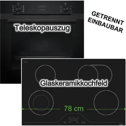 SIEMENS Herdset mit Backofen und Glaskeramikkochfeld