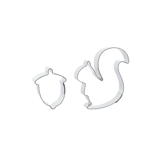 Keksausstecher-Set Eichhörnchen und Nuss | aus Edelstahl | Herbst | Waldtiere 1