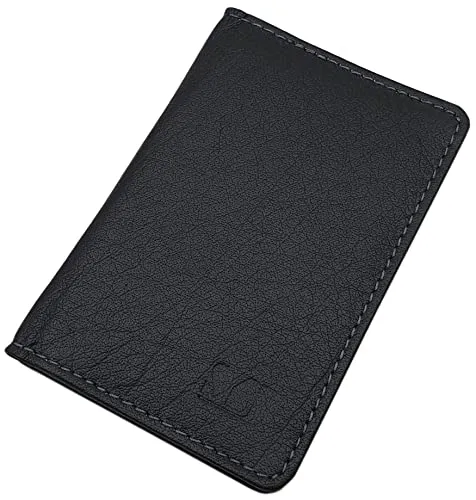myledershop Büffelleder Kreditkartenetui/Visitenkartenetui/Kartenetui/Scheckkartenetui/Kartenmäppchen MJ-Design-Germany mit RFID & NFC Schutz (Schwarz)