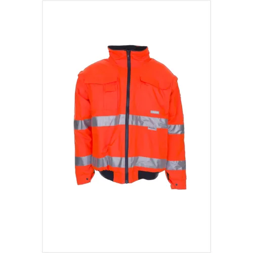 Winterjacke 2043 warnorange, Größe M - orange - M - Warnschutz-Pilotenjacke 2043, leuchtorange, ideal für Sichtbarkeit und Sicherheit bei der Arbeit, Größe M