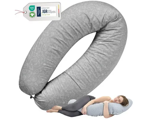 SEI Design Stillkissen Stillkissen XXL Mikroperlen Seitenschläferkissen Babynestchen 190x30, Schwangerschaftskissen mit Bezug, Schwangerschaftskissen mit Bezug, Babynest XXL ist als Bettschlange & Bettumrandung verwendbar