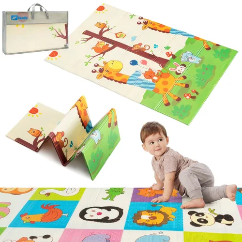 HUMBI Spielmatte Baby, Krabbelmatte, XPE Schaumstoff, Doppelseitig