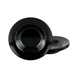 Luminarc 15889 Italian Party black Geschirrset - 6-teiliges Pastateller Set aus bruchfestem, tiefschwarzem Opalglas (29 cm), ideal für drinnen und draußen, mikrowellen- und spülmaschinenfest.