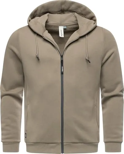 Ragwear Herren Sweatjacke Leichter Herbst Pullover Hoodie mit Verstellbarer Kapuze Wernons Dusty Olive Gr. L
