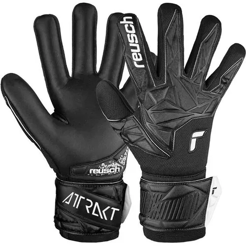 REUSCH Torwarthandschuhe Attrakt Infinity NC - Torwarthandschuhe mit hochwertigem Latex für optimale Griffigkeit und Haltbarkeit. Negative Cut für enge Passform, zusätzliche Latexschicht und anatomischer Schnitt für beste Fanghaltung.