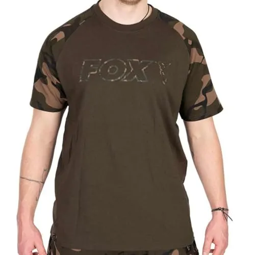 Fox Khaki/Camo Outline T-Shirt - Angelshirt, Größe:S von Fox