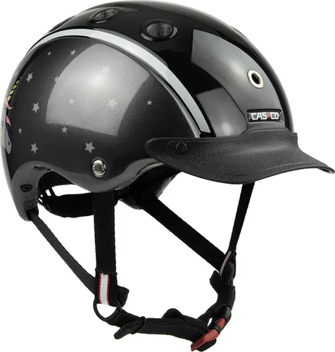 Casco Nori Kinder Reithelm & Fahrradhelm S 52-56 cm Schwarz/Grau Einhorn