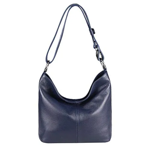 OBC Made in Italy Damen Leder Tasche - Eleganter Shopper in Dunkelblau - Hochwertige Damen-Shopper aus weichem, echtem Leder, ideal für modebewusste Frauen. Mit geräumigem Hauptfach und vielseitigen Tragemöglichkeiten – perfekt für Alltag und besondere Anlässe.