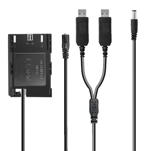 USB-Netzteil 5V auf 8V inkl. Akkuadapter für Canon LP-E6 mit Chip voll dekodiert