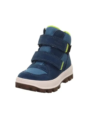 Superfit Jungen Tedd Warm Gefütterte Schneestiefel, Blau Hellgrün 8000, 35 EU Weit