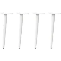vidaXL Couchtischbeine - Konische Form, 4 Stk. Weiß, 42-43 cm - Tischbeine aus pulverbeschichtetem Stahl, robust und langlebig. Mit verstellbaren Nivellierfüßen für Stabilität auf unebenen Böden. Ideal zur individuellen Gestaltung deines Couchtisches.