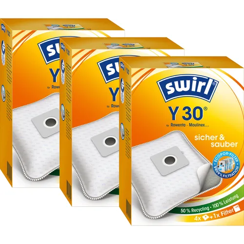 SWIRL Staubsaugerbeutel Y 30 EcoPor für Rowenta Moulinex - 3er-Pack - Praktisches 3er-Pack Staubsaugerbeutel für Rowenta Moulinex, sorgt für effiziente Staubaufnahme und einfache Handhabung im Alltag.