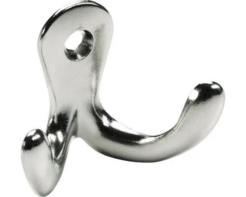 Garderobenhaken 2 Haken Zinkdruckguss alu LxBxH 27x49x49 mm