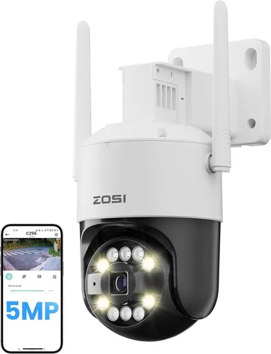 ZOSI 3K Wi-Fi 6 Outdoor Überwachungskamera - Überwachungskamera mit 360° Pan & Neigung, AI Mensch/Fahrzeug/Tier Erkennung und 2-Wege-Audio für optimale Sicherheit rund um die Uhr.