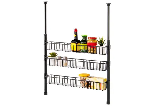 bremermann Teleskop-Gewürzregal mit 3 Korbablagen in schwarz von Bremermann